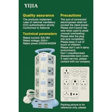 Eco Lounge Evrensel 16 Girişli Kule Tipi Priz Adaptör, 4 USB Portlu, 250V, 2500W, 4000W, Tip G ve Tip C Uyumlu, Amerikan, Avrupa, Ingiliz ve Güney Afrika Fiş Uyumu, Seyahat, Ev ve Ofis Kullanımı