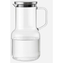 Eco Lounge Dayanıklı Cam Sürahi 1.8 Litre – Şeffaf Lüks Karaf Borosilikat Metal Silikon Kapaklı
