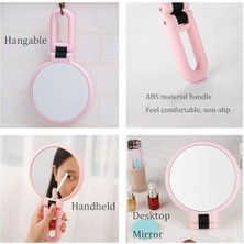 Sivrisinek Kovucu Bileklik, 15X Büyütmeli El Aynası, Çift Taraflı Katlanabilir Büyüteçli Taşınabilir Ayna, Kadınlar ve Kızlar Için Ayarlanabilir Saplı Kompakt Makyaj Aynası (Pembe)