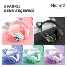 Eco Lounge H10 Cat Kedili LED Işıklı Kafaüstü Bluetooth Kulaklık (Toz Pembe)