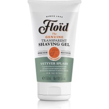Floid Floïd Vetyver Splash Tıraş Jeli (150 Ml), Cildi Korumak ve Nemlendirmek Için Gliserin Içeren Tıraş Jeli, Canlandırıcı Kokulu Pürüzsüz Bir Tıraş Için Şeffaf Jel