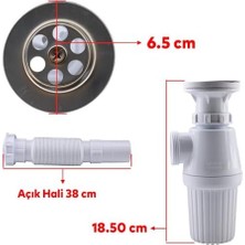 Eco Lounge Sifon Körüklü Sökülebilir Tas'lı Temizlenebilir Mutfak Banyo Lavabo Taşı Gider Borusu Plastik 38 cm