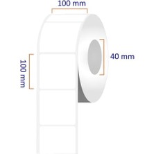 Eco Lounge Lamine Termal Etiket 100MM x 100MM Ruloda 500 Adet 40MM Çapında Direk Termal Transfer Etiketi