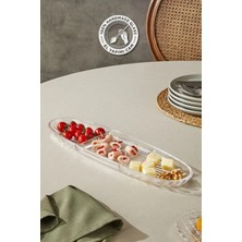 Selen Concept Damla Model 3 Bölme El Yapımı Cam Kayık Tabak