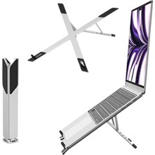 Eco Lounge Taşınabilir Alüminyum Laptop Standı - 6 Kademeli Ayarlanabilir Yükseklik, Katlanabilir Dizüstü Bilgisayar Tutucu, 11-15.6 Inç Laptop ve Tabletlerle Uyumlu, Ergonomik Soğutucu Stand (Gümüş)