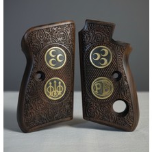 Yücel Av Bayii Düğmeli Beretta Mod 70 Tek Düğmeli Beretta Ahşap Lazer Işlemeli Üç Hilal Logolu Kabze