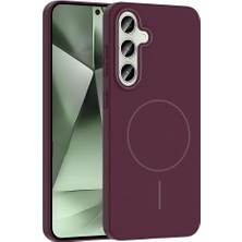 Galaxy S24 Fe ile Uyumlu Kılıf Mürdüm Yuby Kablosuz Şarj Özellikli Sert Kapak (Galaxy S24 Fe ile Uyumlu, Mürdüm)