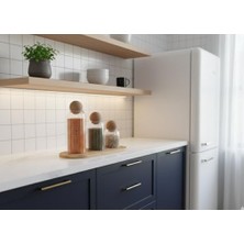 Eco Lounge Mantar Top Kapaklı | 3'lü Bambu Fitilli Cam Kavanoz | Estetik Bakliyat & Makarna Saklama Kabı | Cam Dekoratif Mutfak Düzenleyici