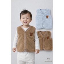 Babyden's Erkek Bebek & Çocuk 2’li Welsoft Yelek Seti – Peluş Yumuşak Kışlık Bebek Yeleği, Çıtçıtlı, Günlük