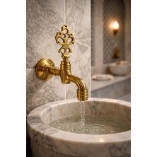 Çapa Osmanlı Model Duvar Tipi Pirinç Hamam Taş Lavabo Kurna Musluğu