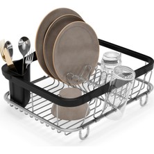 Eco Lounge Multi-Use Dish Rack Sinkin Çok Fonksiyonlu Tabak Standı Siyah/nikel, Metal, Büyük