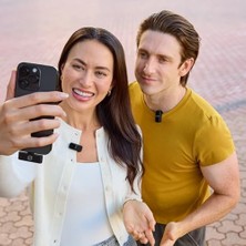 Eco Lounge Micro - Akıllı Telefon ve Bilgisayar Uyumlu Kompakt Kablosuz Mikrofon Seti, Şarj Kutulu, Iki Verici, Bir Alıcı, Usb-C, Siyah