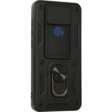 Marsilyan Xiaomi Redmi Note 9 Kılıf Pars Lens Yüzüklü Silikon - Siyah