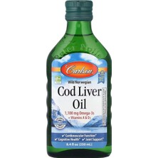 Carlson Wild Norwegian Cod Liver Oil Saf Morina Karaciğer Yağı 250 ml