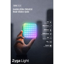 Zyga Rgb LED Selfie Işığı 2000MAH Batarya | 126 LED | 3000–9000K Ayarlı Manyetik Tripod Kamera Uyumlu Light