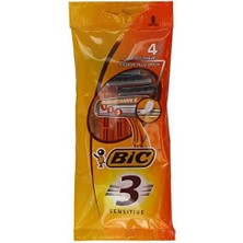 Eco Lounge Bıc 3 Sensitive Erkek Tıraş Bıçağı 4'lü Poşet (1 x 4 Adet), 3 Bıçaklı, Aloe Vera ile Zenginleştirilmiş Kayganlaştırıcı Jel Şerit