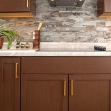 Eco Lounge 1 Paket Katı Çekirdek Mutfak Dolabı Çeker, Lüks Dolap Kolları, Kapı ve Şifonyer Çekmeceleri Için Donanım, 8-13/16 Inç (224MM) Delik Merkezi, Fırçalanmış Altın Pirinç, Işıklık