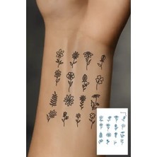 Kokoş Çiçek Figürlü 12 Saat Sonra Kararan Geçici Dövme Tattoo