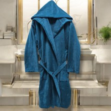 Kadife Kapüşonlu Bornoz %100 Pamuk