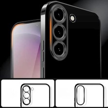 Galaxy A35 ile Uyumlu Kılıf Kenarları Siyah Renkli Kamera Korumalı Dayanıklı Arka Kısmı Şeffaf Esnek Silikon Kapak