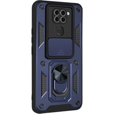 Marsilyan Xiaomi Redmi Note 9 4g Kılıf Pars Lens Yüzüklü Silikon - Lacivert