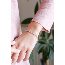 Normadia Kadın Çelik Bileklik, Kare Kesim Su Yolu ve Zirkon Taş Detaylı