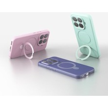 15T Pro ile Uyumlu Kılıf Magsafe ile Uyumlu Z-Samara Kapak Şarj Özellikli Stand Olabilen 15T Pro Kilif Lila