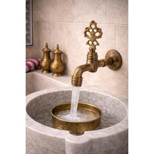 Çapa Osmanlı Model Duvar Tipi Pirinç Hamam Taş Lavabo Kurna Musluğu
