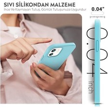 Kılıf Ince Sıvı Silikon 3 Katmanlı Tam Kaplamalı Yumuşak Jel Kauçuk Kılıf Kapak (Deniz Mavisi, 11)