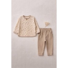 The Nest Kids Waffle Cozy Premium Organik Pamuk Waffle Dokulu Bej Bebek Alt Üst Takım