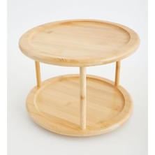 Eco Lounge Janset Bambu Iki Katlı Dönen Sunumluk,baharat Standı,kurabiye Standı,sunum Tabağı