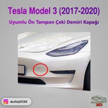 AutoPit 3D Tesla Model 3 (2017-2020) Uyumlu Ön Tampon Çeki Demiri Kapağı