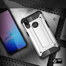 Galaxy A10 S ile Uyumlu Kılıf Crash Zırh Tipi Koruyucu Çift Katmanlı Silikon Kapak,gri