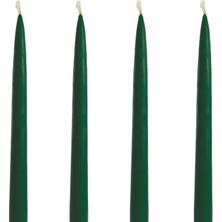 Eco Lounge Mum 4 Adet Standart Şamdan Mumu 25CM Boy 2cm Kalınlık Yeşil Dekoratif Mum (Yeşil)