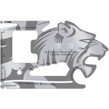 Eco Lounge Outlet 18 Fonksiyonlu Cüzdan Içi Aslan Tasarımlı Kart Acil Durum Kiti