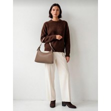 Kadın Günlük Model Ayarlanabilir Askılı Kol ve Omuz Çantası Vizon