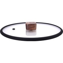 Eco Lounge Bıen 20CM Düz Silikon Çerçeveli Cam Kapak Siyah