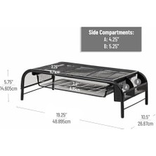 Eco Lounge Reader Network Monitör Standı, 3, 1 Kağıt Tepsi ve 2 Yan Depolama Bölmesi, Masaüstü Düzenleyici, Metal Örgü, 2'li Set, Siyah 2'li Paket