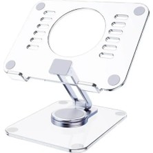 Eco Lounge Taşınabilir Dizüstü Standı Çok Fonksiyonlu 360 Derece Dönen Dizüstü Tablet Cep Telefonu Standı (Şeffaf 360 Stand)