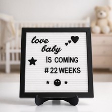 Siyah Çerçeveli Beyaz Harfli Özelleştirilebilen Mesaj Panosu & Harf Seti (25X25 Cm)