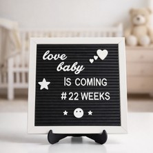 Beyaz Çerçeveli Beyaz Harfli Özelleştirilebilen Mesaj Panosu & Harf Seti (25X25 Cm)