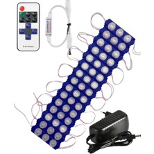 Powerr Led Aydınlatma 20 Adet 12 Volt 3 Watt 3 Lens Mavi 3030 LED Modül 12A Tek Renk Rf Dimmer 3A Priz Tipi Adaptör Set