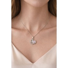 Suzi Shine Hilal Kelebek Figürlü Çelik Kolye