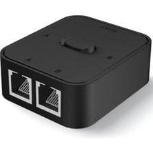 Eco Lounge 4146 2 Port Ethernet Switch Çevirici Çoklayıcı 2 Portlu Manuel Ağ Anahtarı: 1000MBPS Hız Desteği ile 2 Giriş 1 Çıkış Veya 1 Giriş 2 Çıkış Kullanımı Ağa Herhangi Elektriksel Parazit Olmaz