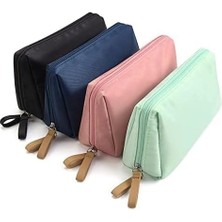 Eco Lounge Xspring Makyaj Çantası, Taşınabilir Su Geçirmez Aksesuar Organizer, Çift Fermuarlı Küçük Kozmetik Çantası, Kadınlar ve Kızlar Için Seyahat Makyaj Çantası