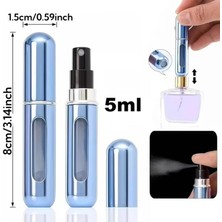 Parfüm Şişesinden Çanta Içi Mini Doldurulabilir Seyahat Cep Yedek Parfüm Şişesi 5 Ml, Makyaj Organizer, (1 Adet) (Buz Mavisi)