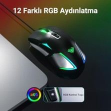 Eco Lounge Aula F816 Rgb Efektli 12800DPI Kablolu Optik Gaming Oyuncu Mouse