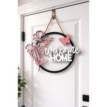 Welcome Home - Evime Hoşgeldin Temalı Dekoratif Figür, Kapı Süsü Ev Dekorasyon Ürünü