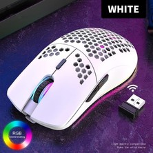 Eco Lounge Kablosuz Petek Tasarım Şarjlı Gaming Mouse – Rgb Aydınlatmalı 3200 Dpı Ultra Hafif Beyaz