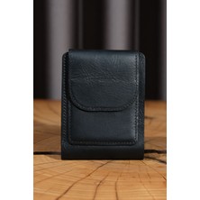 Lenax Mono - Hakiki Gerçek Deri El Yapımı Mıknatıslı Kapaklı Modern Kartlık Cüzdan | 10 Kart Bölmeli | 8X10 cm